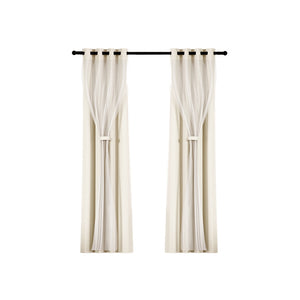2X 132x160cm | Blockout Sheer Curtains | Beige