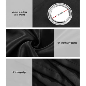 2X 132x274cm | Blockout Sheer Curtains | Black