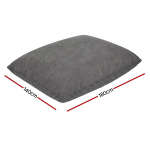 Artiss 3 in 1 Bean Bag Chair Cover (No Filler) Convertible Bean Bag for Adults, Corduroy Stuffed Animal Storage Bean Bag Cover Washable for Living Room Bedroom, Grey