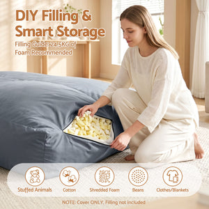 Outdoor Bean Bag Sofa Cover | 2 Seater Splash-Proof Cover | Grey