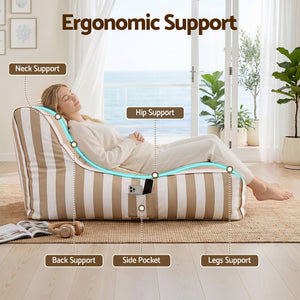 Outdoor Bean Bag Chair Cover | Splash-Proof Patio Lounge Cover | Taupe