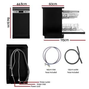 Devanti 10 Place Settings Freestanding Dishwasher | Black