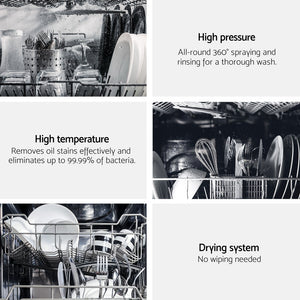 Devanti 10 Place Settings Freestanding Dishwasher | Black