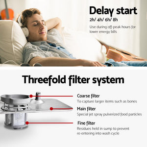 Devanti Benchtop Dishwasher | 6 Place Settings | Silver