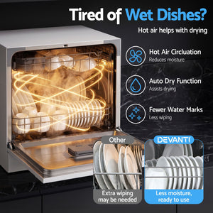 Benchtop Dishwasher | 8 Place Setting Compact Dishwasher | White