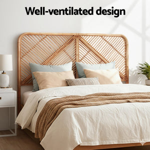 Queen Bed Headboard | Rattan Bedhead | FRED | Pine