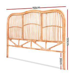 Queen Bed Headboard | Rattan Bedhead | NERO | Pine