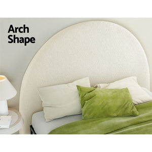 Bed Head | Headboard | Bed Frame Double | Boucle | GREI White