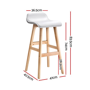 Bar Stools | 2PCS | Wooden Stool | White