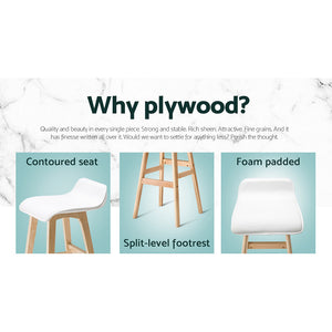 Bar Stools | 2PCS | Wooden Stool | White