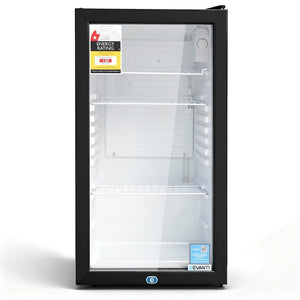 78L Bar Fridge | Glass Door | Mini Countertop Cooler | Black