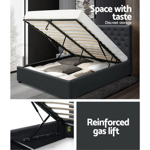 Bed Frame | Double Size | Gas Lift | Charcoal | VILA