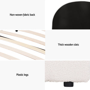 Artiss Bed Frame | Gas Lift Storage | Boucle Fabric | King Single | ELLA