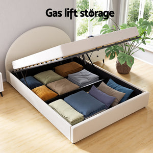 Artiss Bed Frame | Gas Lift Storage | Boucle Fabric | Queen | ELLA