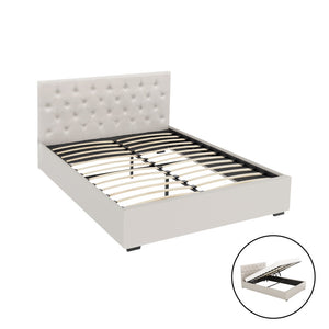 Bed Frame | Queen Size | Gas Lift | Beige | VILA