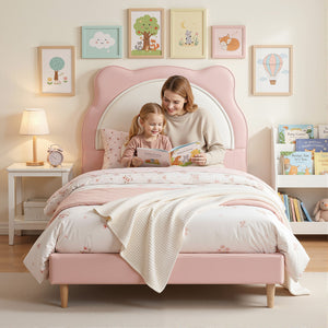King Single Kids Bed Frame | Pink Animal Headboard