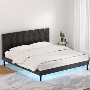 Bed Frame | King Size | LED | Black | RAVI