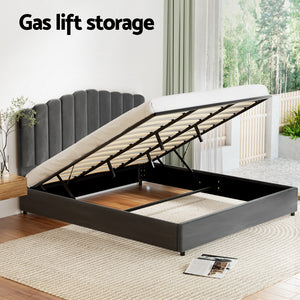 Artiss | King Bed Frame | Velvet Upholstery | Grey | FION Design