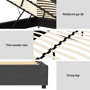 Artiss | Queen Bed Frame | Velvet Upholstery | Grey | FION Design