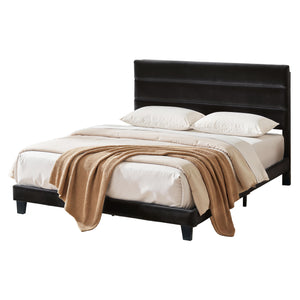 King Bed Frame | Upholstered Platform | Geometric Headboard | Black Velvet