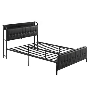 Artiss Queen Bed Frame with Storage Headboard SAA Certified Charging Station