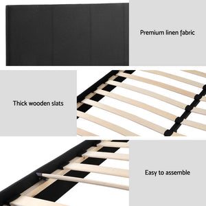 Queen Bed Frame + Hybrid Mattress Bundle | Upholstered Platform Base | Pocket Coil