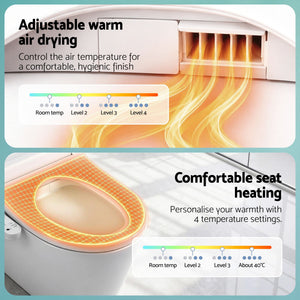Smart Electric Bidet Toilet Seat | Heated Dryer, LED Display & WaterMark Certified