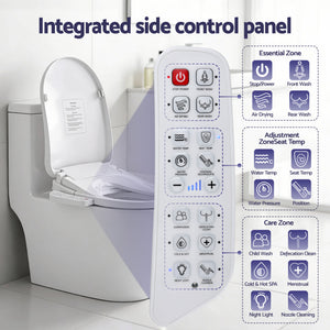 Electric Bidet Toilet Seat Cover | Heated Warm Water | Dryer | LED Night Light