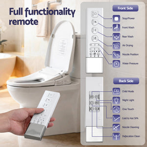 Electric Bidet Toilet Seat | Heated Dryer | Remote Control | Auto Wash