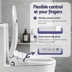 Electric Bidet Toilet Seat | Heated Dryer | Remote Control | Auto Wash