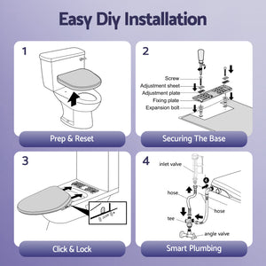 Cefito Electric Bidet Toilet Seat Washing Without Power Heated D-Shape Air Dryer