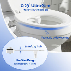 Ultra-Slim Bidet Attachment | Non-Electric Dual Nozzle Toilet Spray