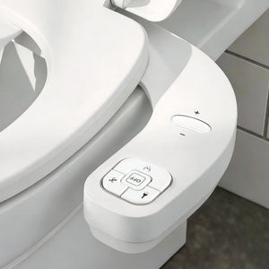 Cefito Ultra-Slim Bidet Attachment Detachable Bidet with Self-Cleaning Dual Nozzle Non-Electric Adjustable Water Pressure, Cold Water Toilet Bide