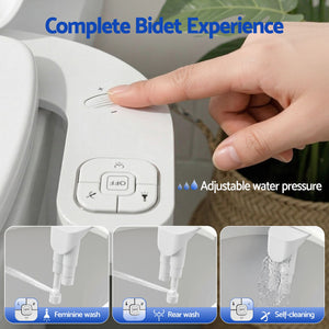 Ultra-Slim Bidet Attachment | Self-Cleaning Dual Nozzle Toilet Spray