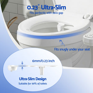Ultra-Slim Bidet Attachment | Self-Cleaning Dual Nozzle Toilet Spray