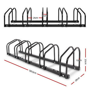 Weisshorn 5 Bike Stand Rack | Bicycle Storage | Floor Parking Holder | Cycling | Black