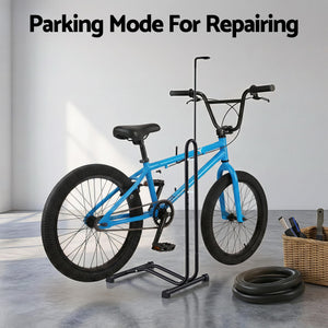 4-in-1 Bike Parking Stand | Adjustable Height | Vertical Storage Rack | 24–27.5 Inch Bikes