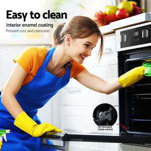 Devanti Electric Built-In Wall Oven | 80L | Convection Grill Ovens | Stainless Steel