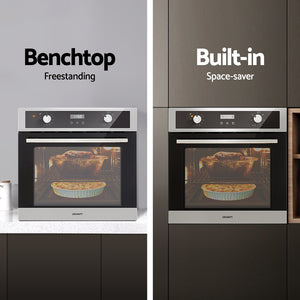 Devanti Electric Built-In Wall Oven | 80L | Convection Grill Ovens | Stainless Steel