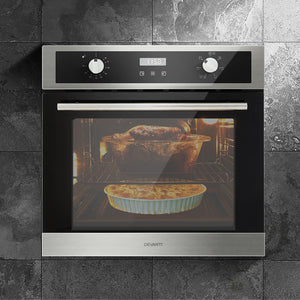Devanti Electric Built-In Wall Oven | 80L | Convection Grill Ovens | Stainless Steel