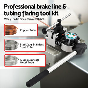Brake Line Flaring Tool Kit | 45° Double Flare | 3/16"–3/8" Tubing + Cutter