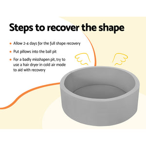 Ball Pit | 90x30cm | Ocean Foam Play Pool Barrier | Grey