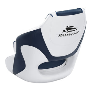 Seamanship Captain Bucket Boat Seat | Flip-Up Bolster with 15cm Swivel Padding | Blue