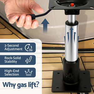 Boat Seat Pedestal 2 Pack | 34–46cm Adjustable | Gas Lift | 360° Swivel