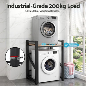 Over Washing Machine Rack | Laundry Storage Shelf | 75cm | Black