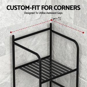Corner Shower Caddy | 5 Tier | Floor Standing Bathroom Organiser | Black