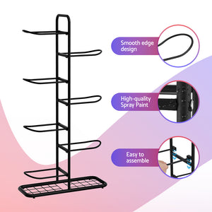 Ball Storage Rack 7-Tier | Sports Equipment Organiser | Garage & Gym Holder | Black