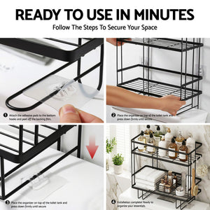 Over-Toilet Storage Rack | 2 Tier Bathroom Shelf | Organiser