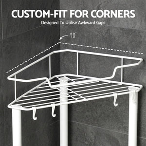 Artiss 4 Tier Floor Standing Corner Shower Caddy Bathroom Organizer White