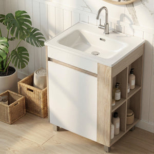 835mm Vanity Unit with Basin | Freestanding Bathroom Cabinet | Side Storage